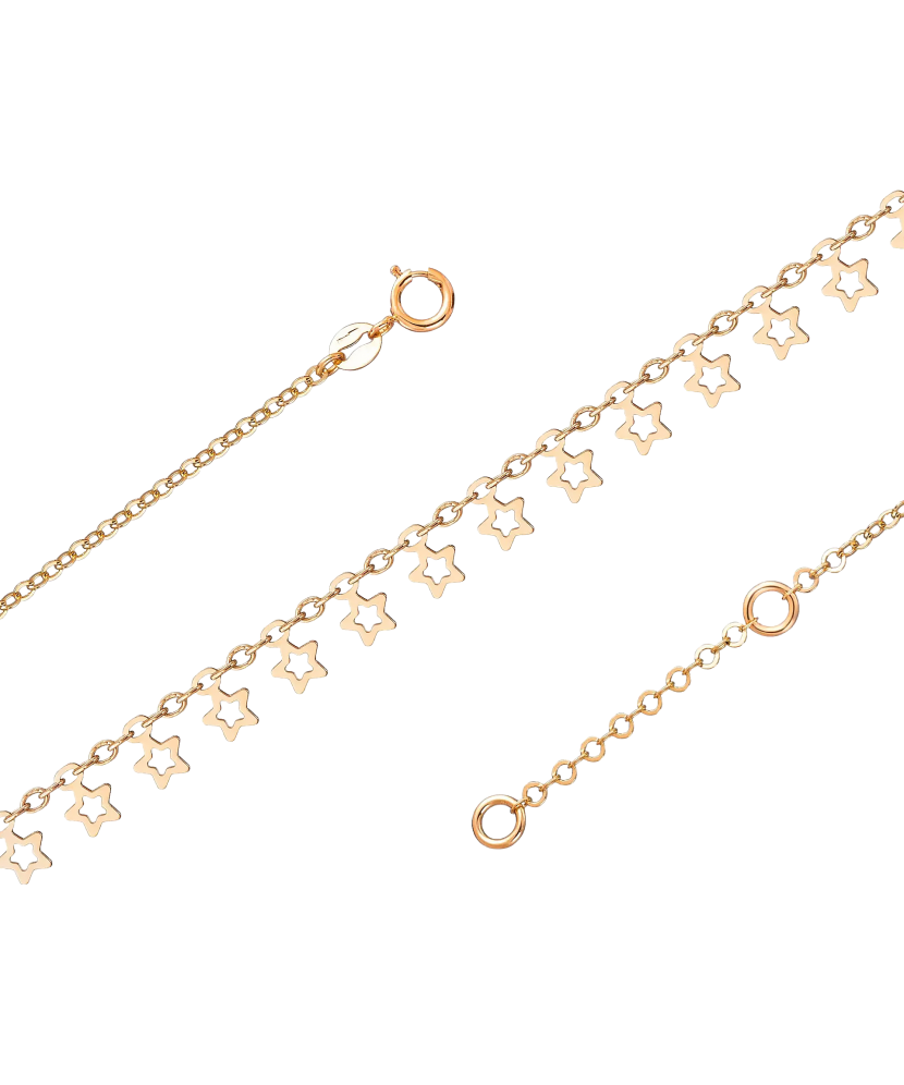 Auksinė Grandinėlė Ant Kojos Su Pakabukais "Žvaigždės" - Grandinėlės ant kojos - Goldinga