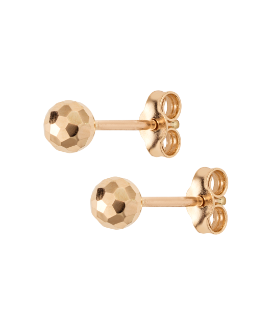 Auksiniai Graviruoti Auskarai "Burbuliukai" 4mm - Auksiniai auskarai - Goldinga