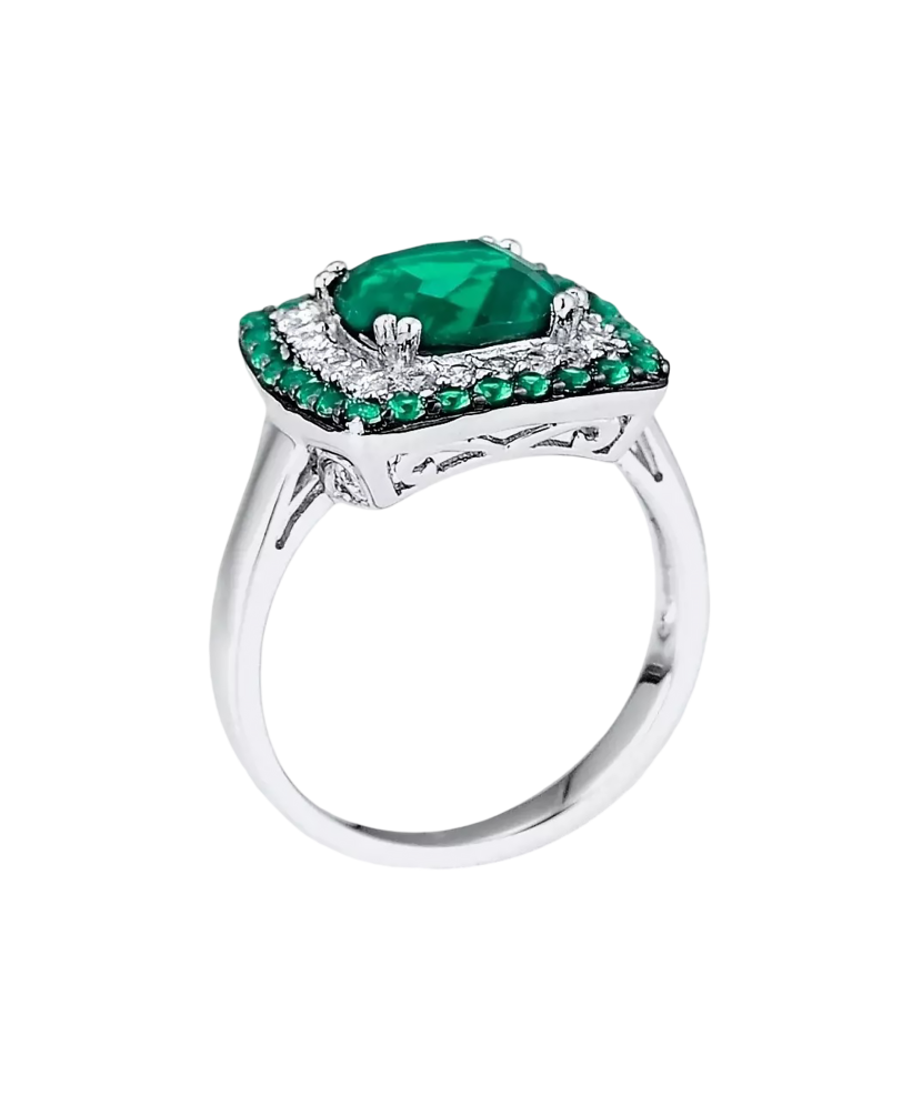 Sidabrinis žiedas su špineliais ir cirkoniais