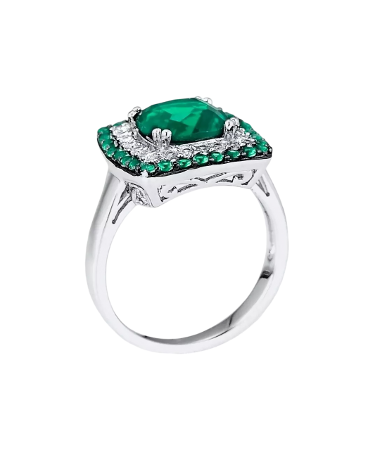 Sidabrinis žiedas su špineliais ir cirkoniais