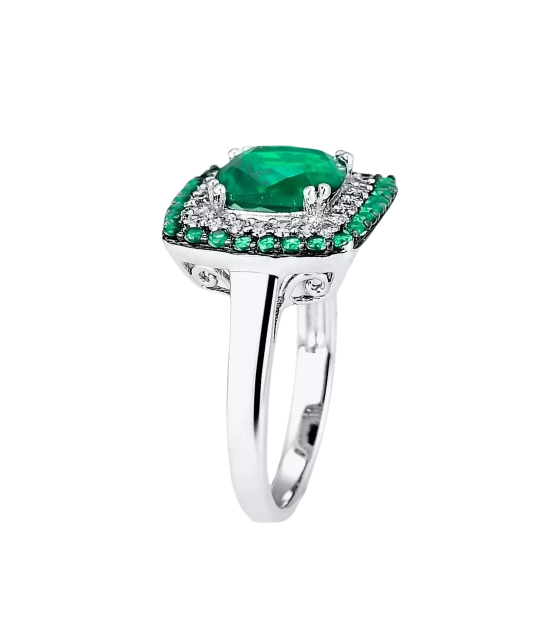 Sidabrinis žiedas su špineliais ir cirkoniais