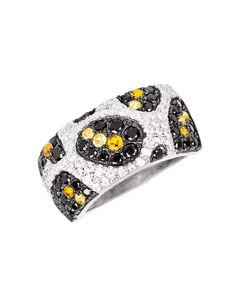 Sidabrinis žiedas su špineliais ir cirkoniais  - Goldinga