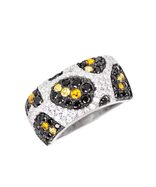 Sidabrinis žiedas su špineliais ir cirkoniais  - Goldinga