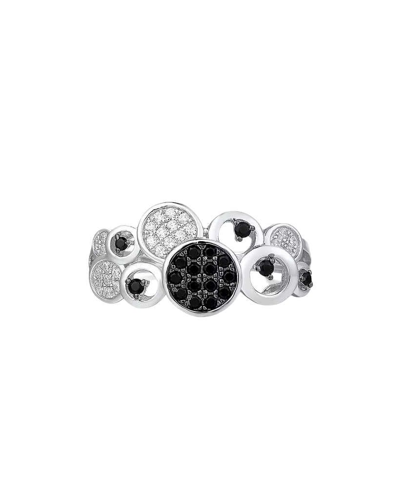 Sidabrinis žiedas su špineliais ir cirkoniais