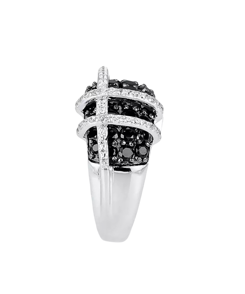 Sidabrinis žiedas su špineliais ir cirkoniais