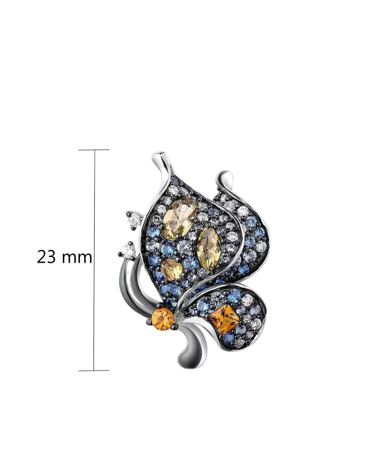 Sidabrinis pakabukas su špineliais ir cirkoniais "Drugelis"