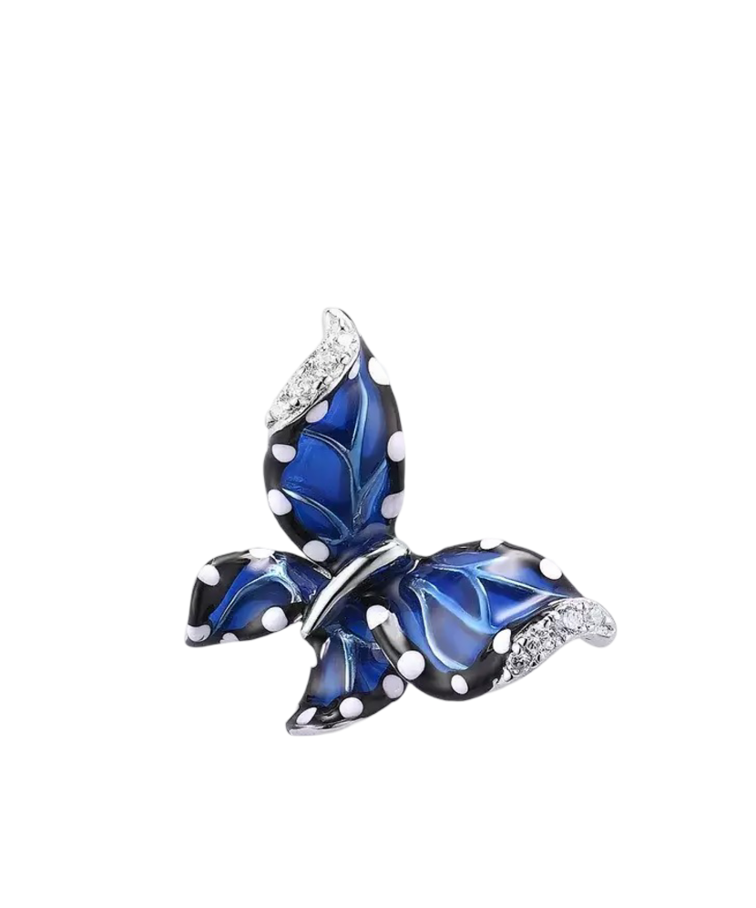 Sidabrinis pakabukas su cirkoniais ir emale "drugelis"