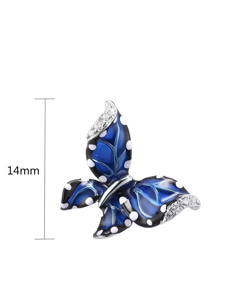 Sidabrinis pakabukas su cirkoniais ir emale "drugelis"