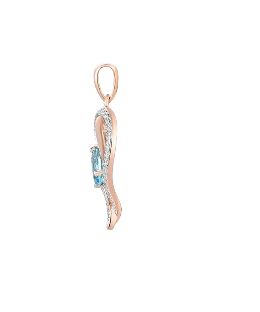 Paauksuotas sidabrinis pakabukas su cirkoniais "Širdelė"