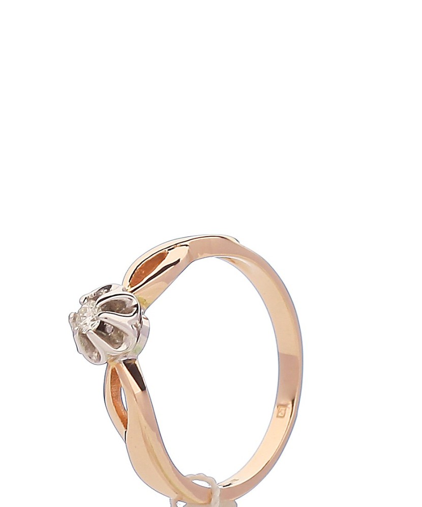 Auksinis žiedas su briliantu - Auksiniai žiedai - Goldinga