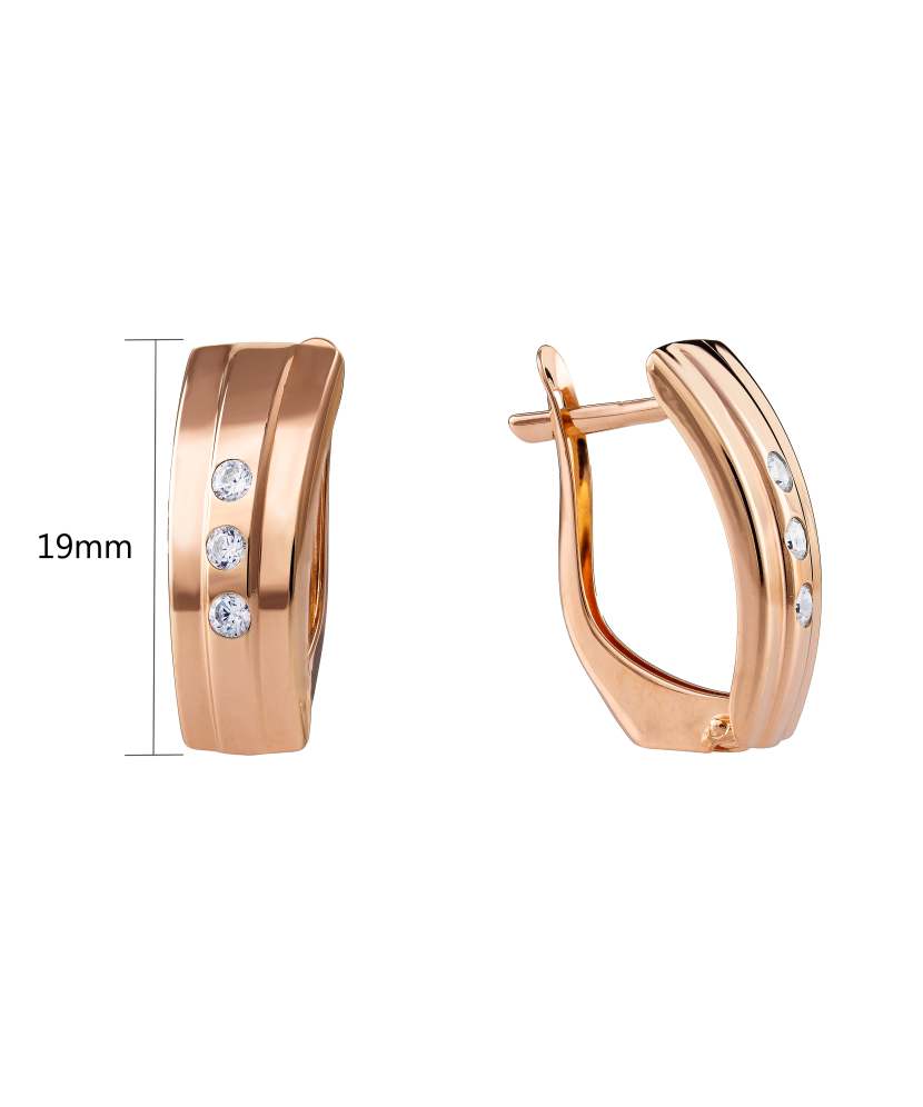 Auksiniai auskarai su cirkoniais  - Goldinga