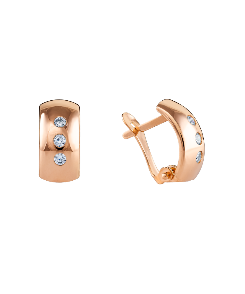 Auksiniai auskarai su cirkoniais  - Goldinga