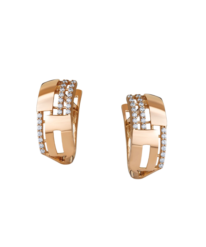 Auksiniai auskarai su cirkoniais  - Goldinga