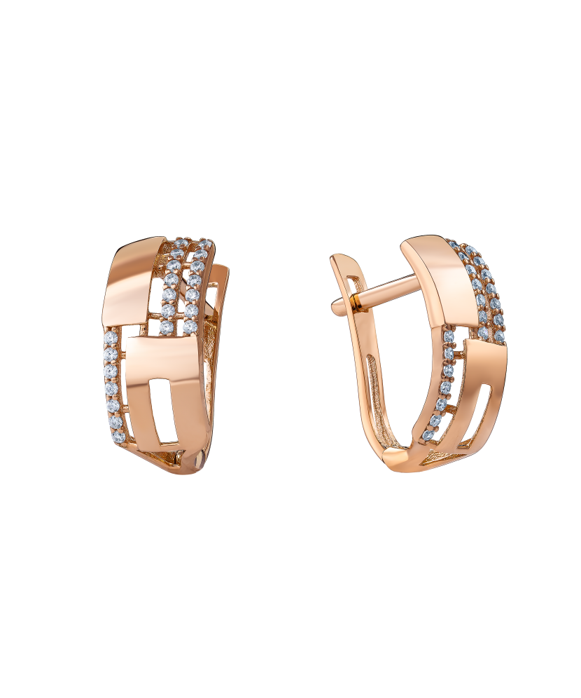 Auksiniai auskarai su cirkoniais  - Goldinga