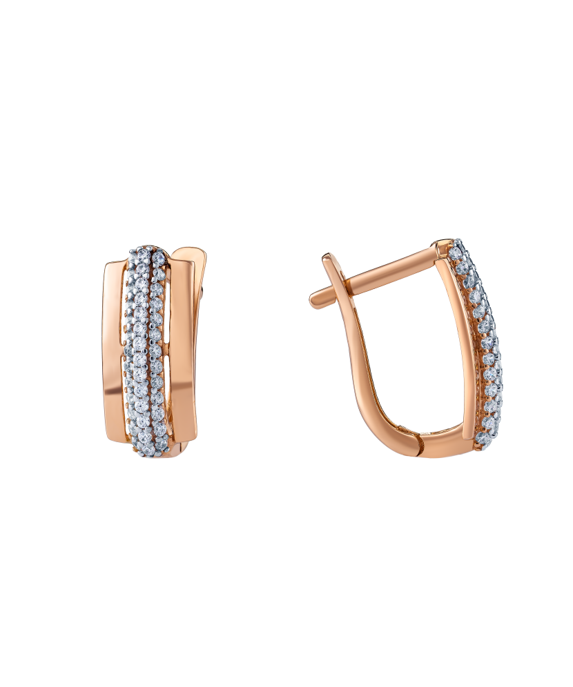 Auksiniai auskarai su cirkoniais  - Goldinga