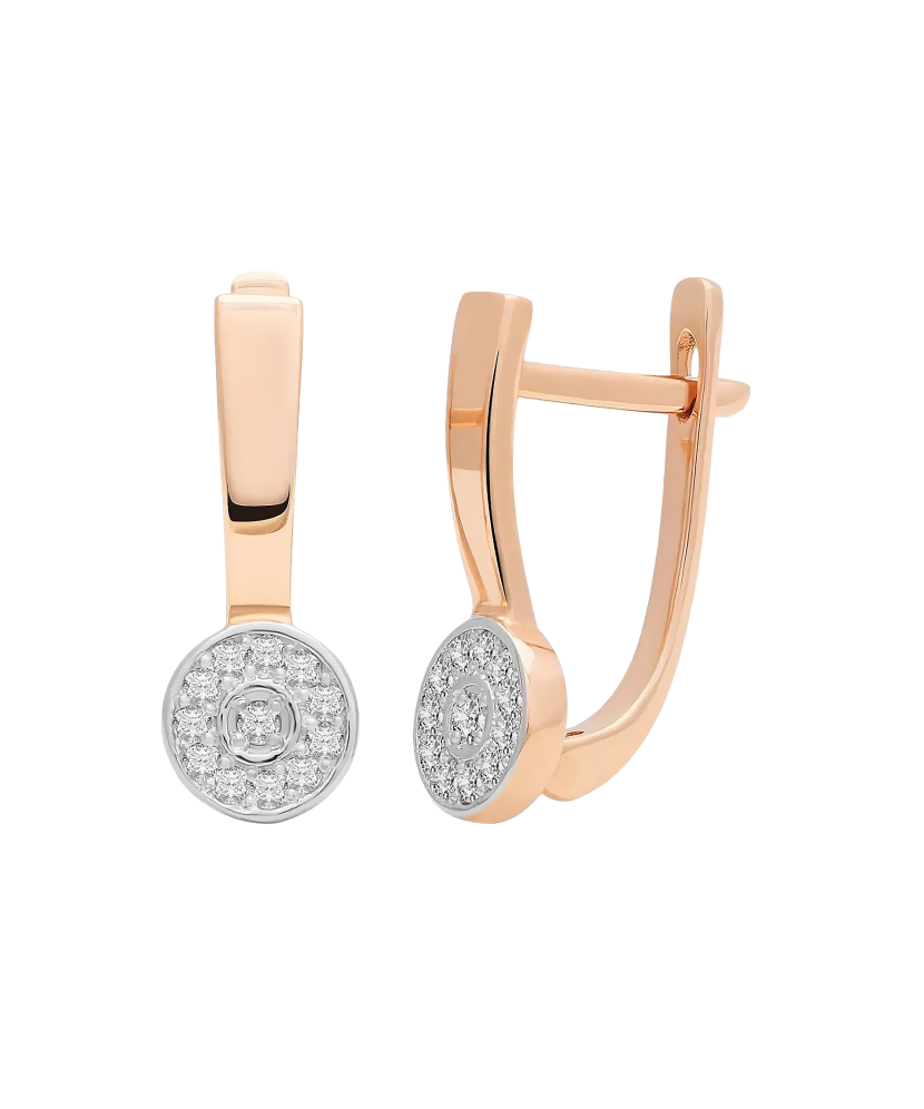 Auksiniai auskarai su briliantais  - Goldinga