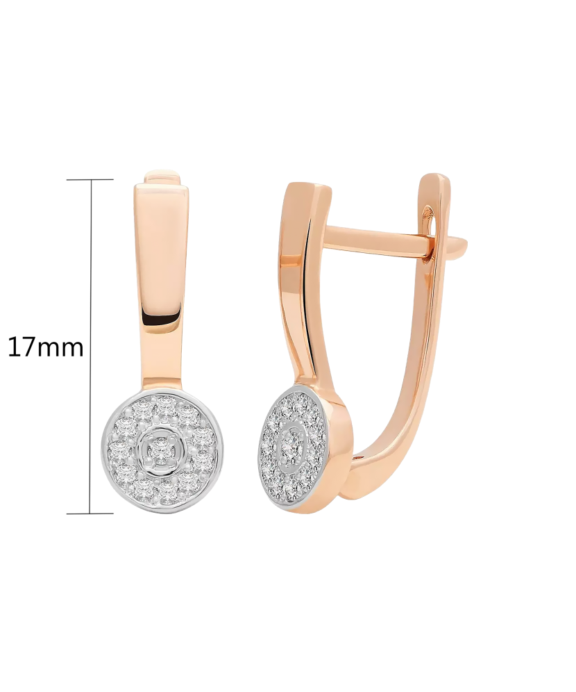 Auksiniai auskarai su briliantais  - Goldinga