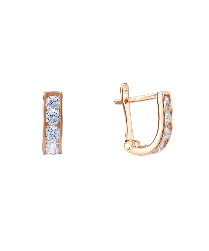 Vaikiški Auksiniai auskarai su cirkoniais  - Goldinga