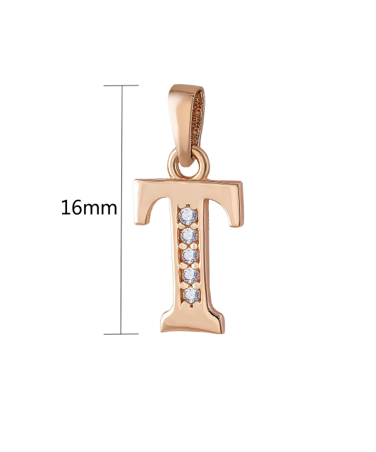 Auksinis pakabukas su cirkoniais raidė T  - Goldinga