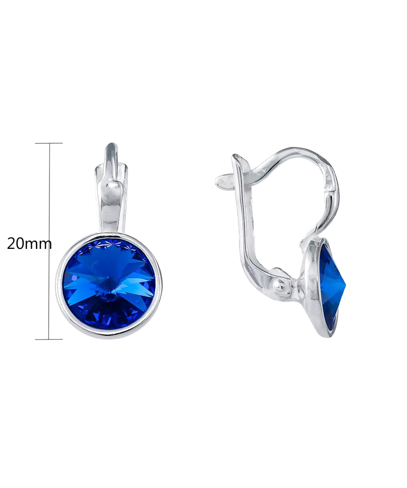 Sidabriniai auskarai su kristalais  - Goldinga