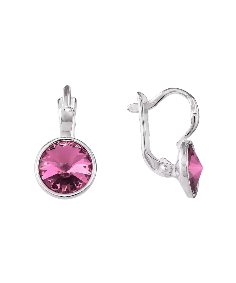 Sidabriniai auskarai su kristalais  - Goldinga