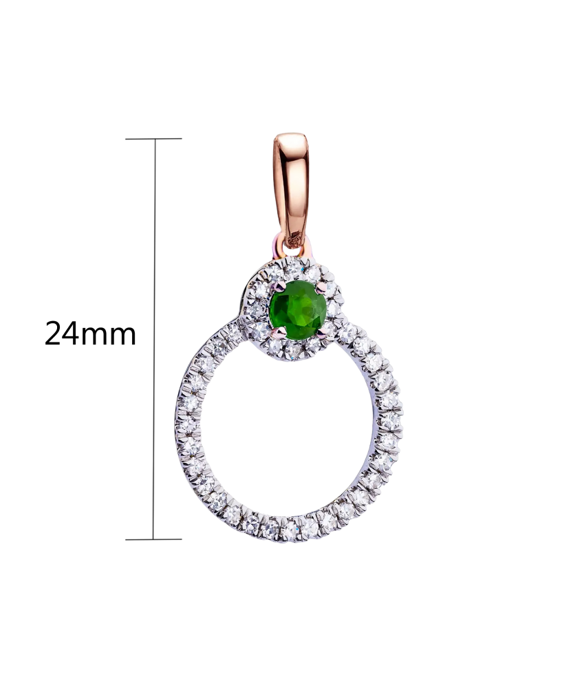 Auksinis pakabukas su smaragdu ir deimantais  - Goldinga