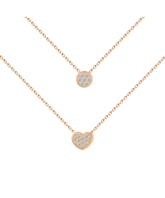 Auksinė dviguba grandinėlė su cirkonio pakabuku "Širdelė"  - Goldinga