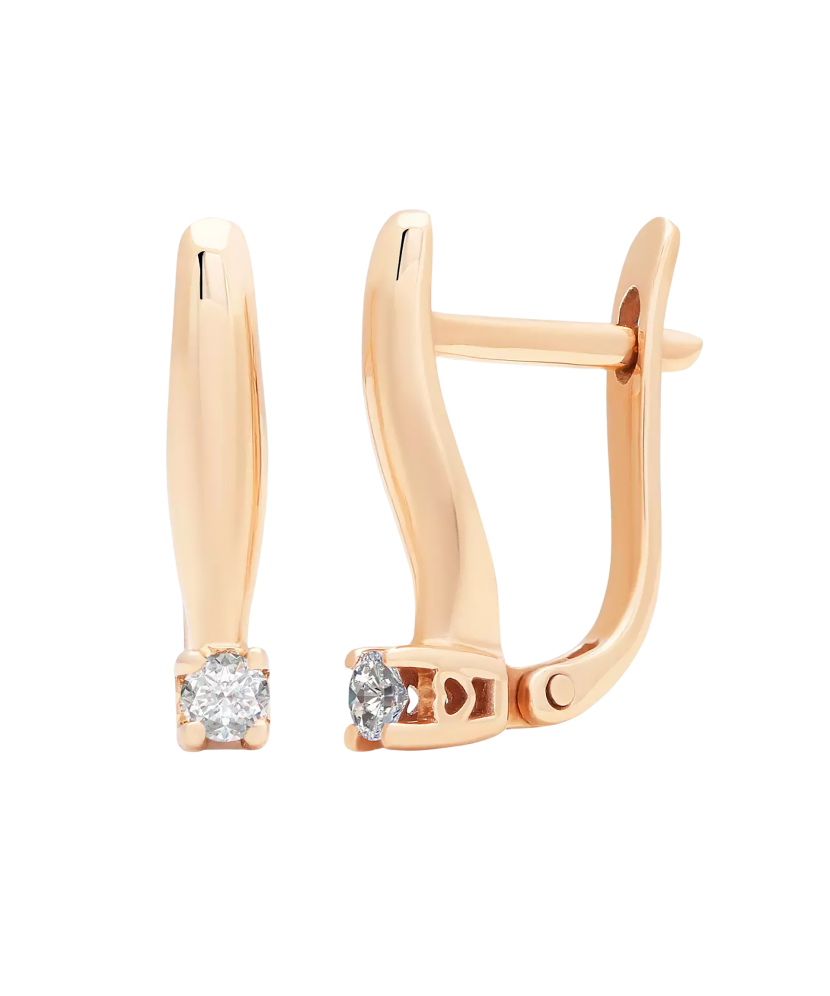 Auksiniai auskarai su briliantais  - Goldinga