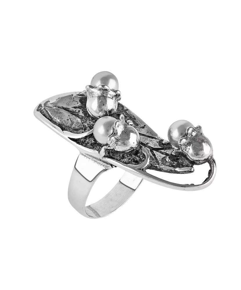 Sidabrinis žiedas su perlu  - Goldinga