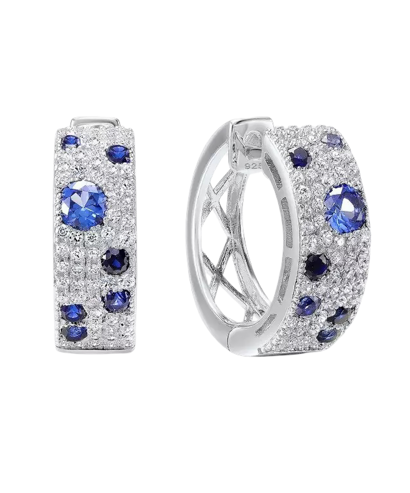 Sidabriniai auskarai su špineliais ir cirkoniais  - Goldinga