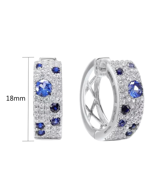 Sidabriniai auskarai su špineliais ir cirkoniais  - Goldinga