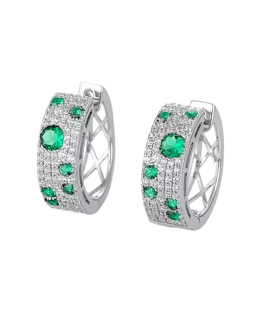 Sidabriniai auskarai su špineliais ir cirkoniais  - Goldinga