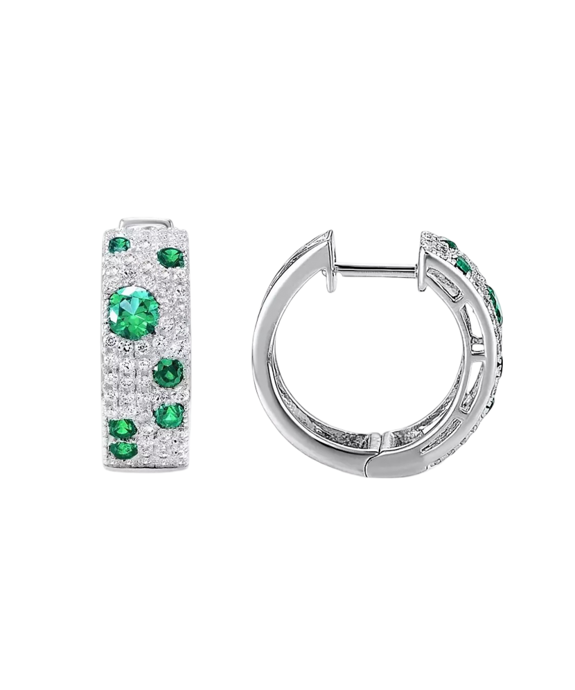 Sidabriniai auskarai su špineliais ir cirkoniais  - Goldinga