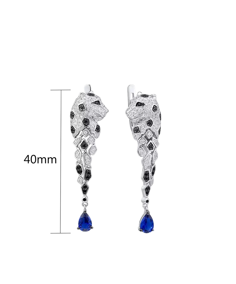 Sidabriniai auskarai su špineliais ir cirkoniais  - Goldinga