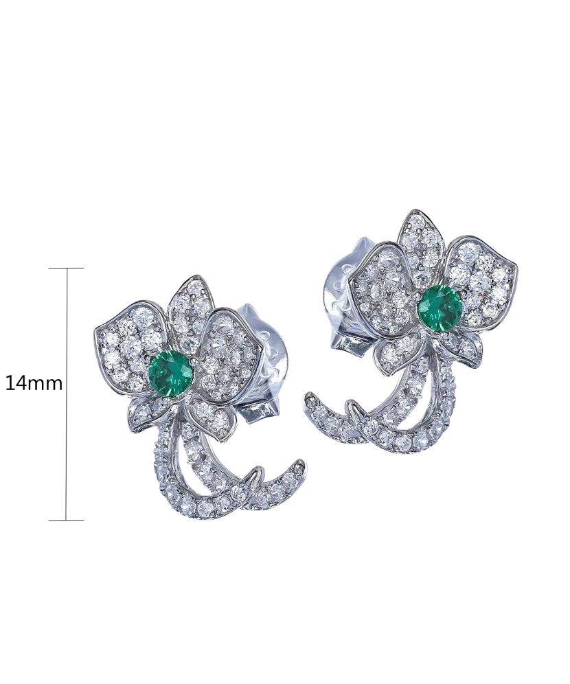 Sidabriniai auskarai su špineliais ir cirkoniais  - Goldinga