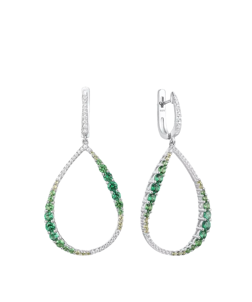 Sidabriniai auskarai su špineliais ir cirkoniais  - Goldinga