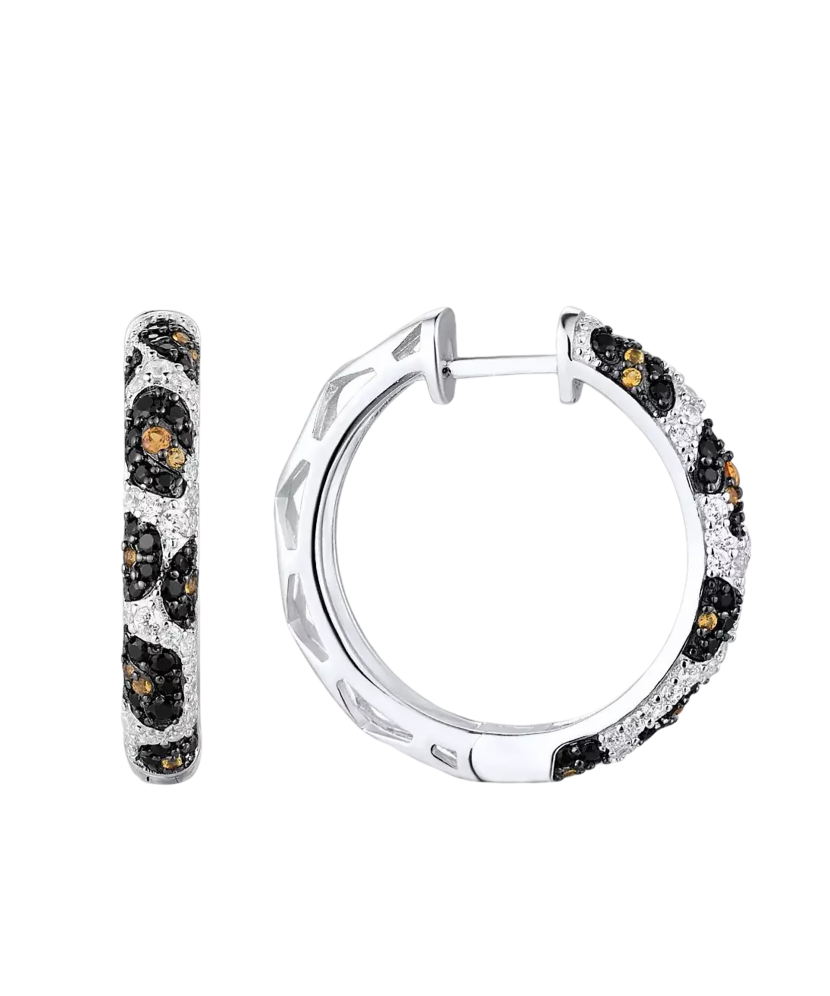 Sidabriniai auskarai su špineliais ir cirkoniais  - Goldinga