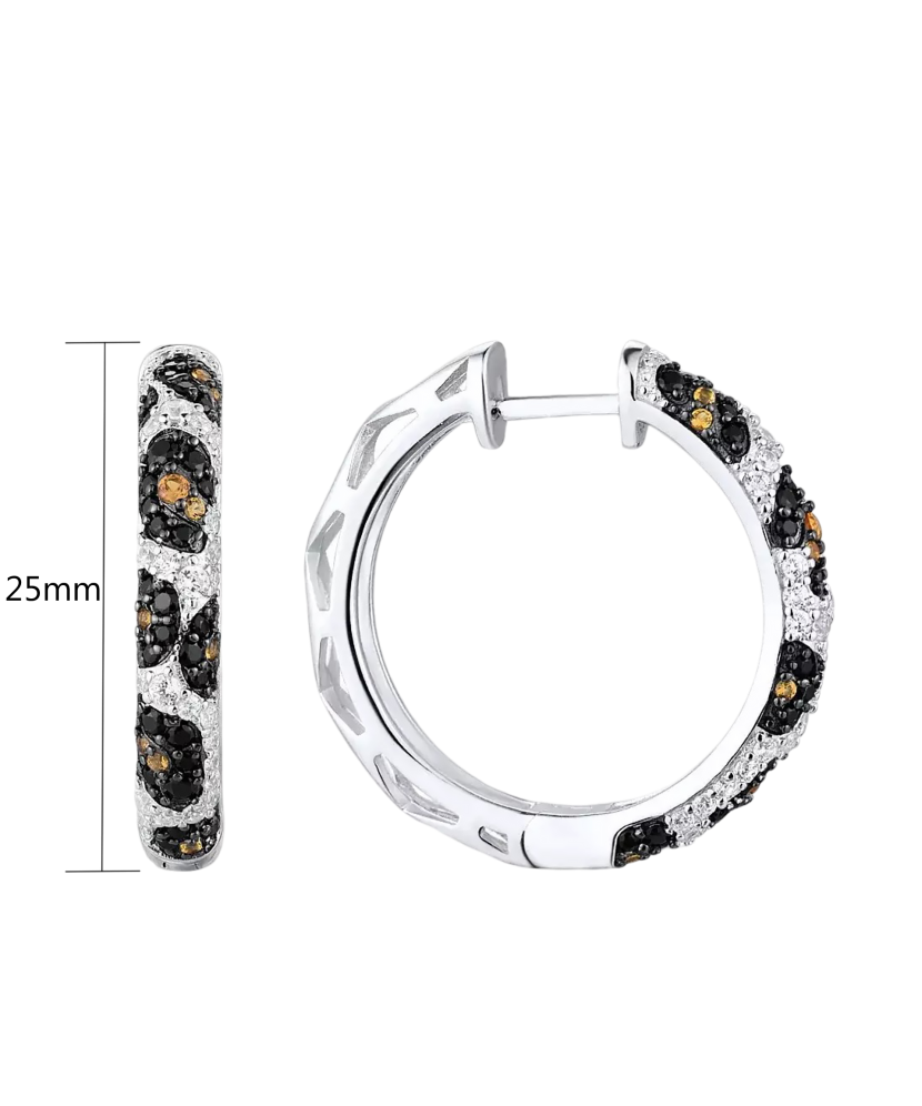 Sidabriniai auskarai su špineliais ir cirkoniais  - Goldinga