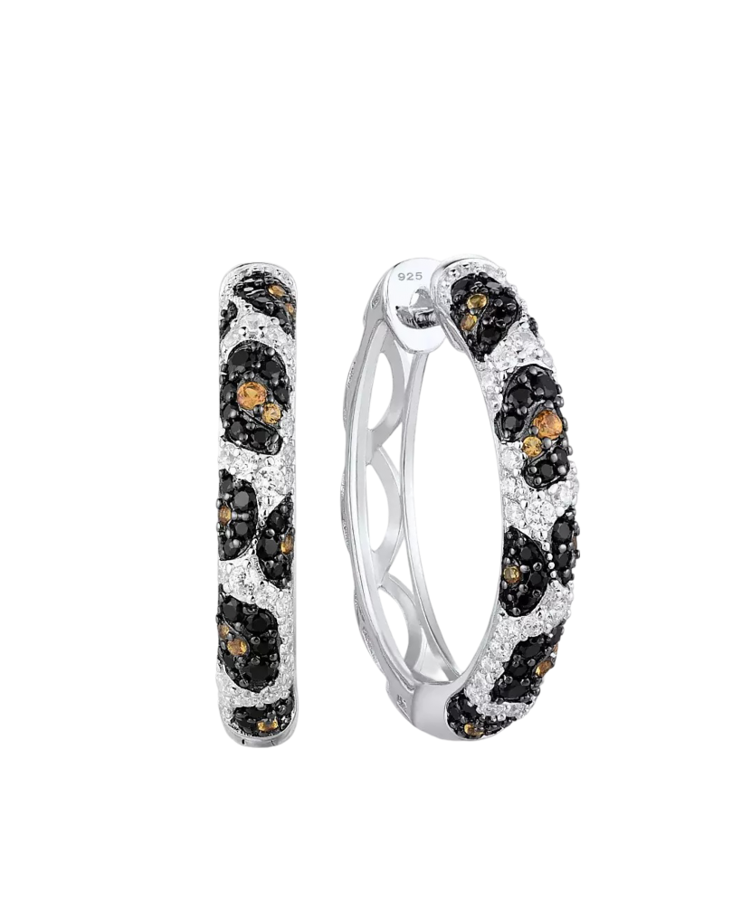 Sidabriniai auskarai su špineliais ir cirkoniais  - Goldinga