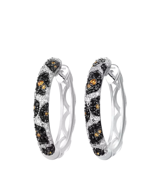 Sidabriniai auskarai su špineliais ir cirkoniais  - Goldinga