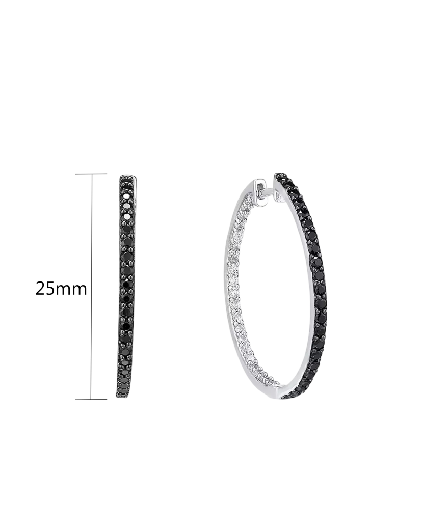 Sidabriniai auskarai su špineliais ir cirkoniais  - Goldinga