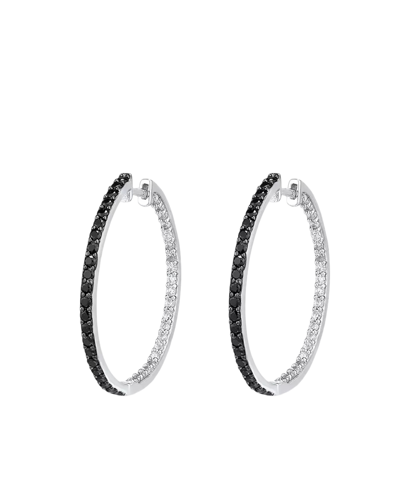 Sidabriniai auskarai su špineliais ir cirkoniais  - Goldinga