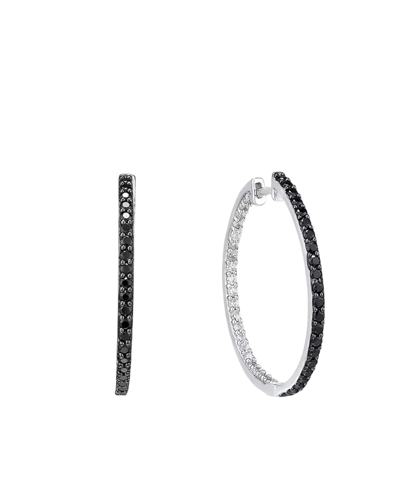 Sidabriniai auskarai su špineliais ir cirkoniais  - Goldinga