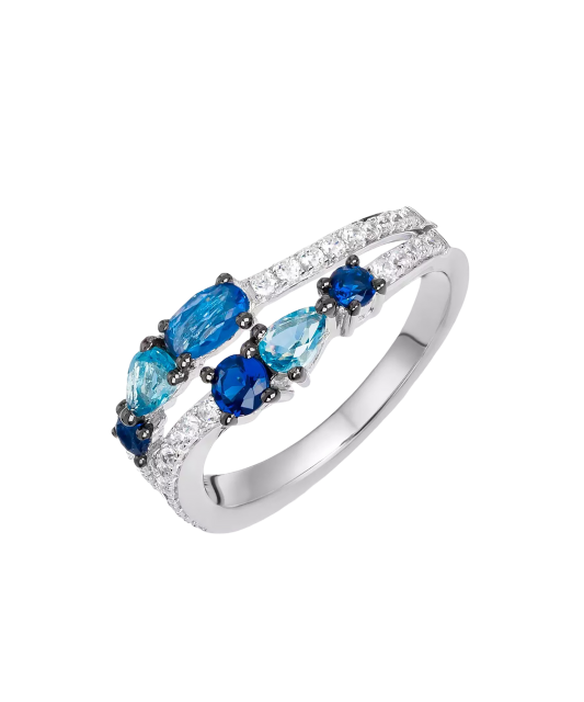 Sidabrinis žiedas su cirkoniais  - Goldinga