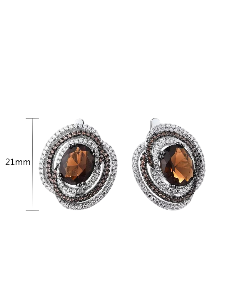 Sidabriniai auskarai su cirkoniais ir špineliais  - Goldinga