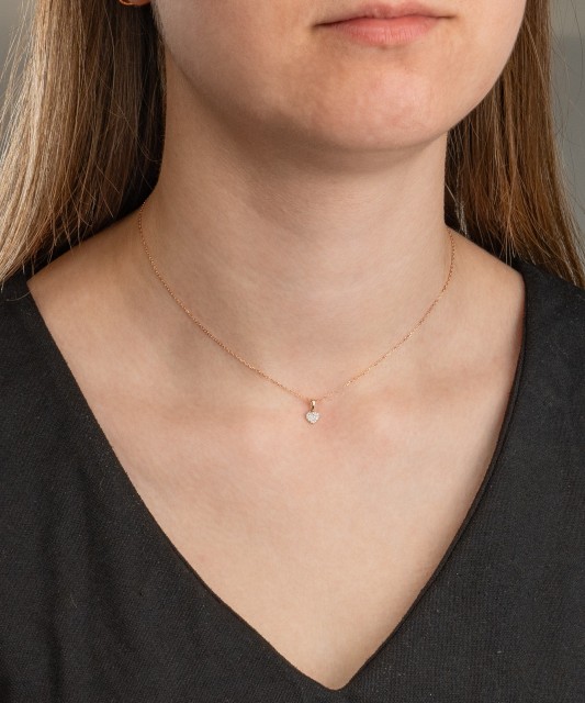 Auksinis pakabukas su deimantais "Širdelė" - Pakabukai su brangakmeniais - Goldinga