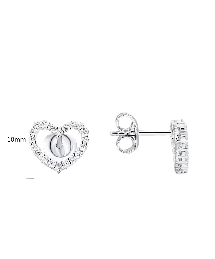 Sidabriniai auskarai su cirkoniais "Širdelės"  - Goldinga