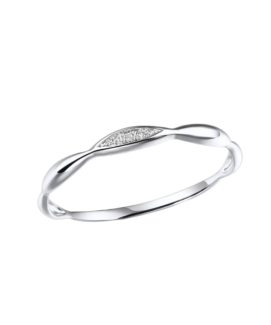 Balto aukso žiedas su deimantais  - Goldinga