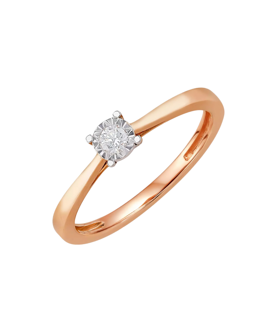 Auksinis žiedas su briliantu  - Goldinga
