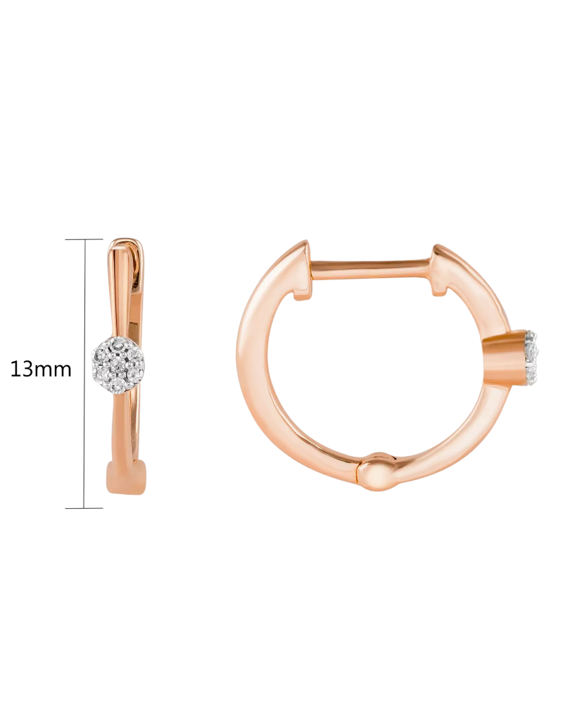 Auksiniai auskarai su deimantais  - Goldinga